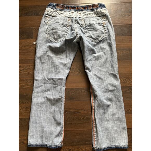 Men's Rock Revival Joshua Relaxed Fit Straight Denim Blue Jeans Sz 36X 30 - Picture 15 of 16
